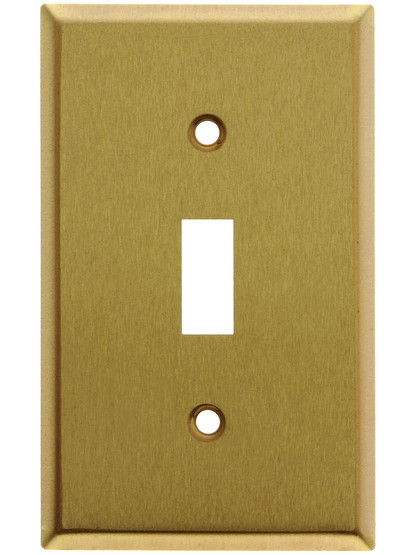 Classic Single Toggle Switch Plate In Pressed Brass or Steel